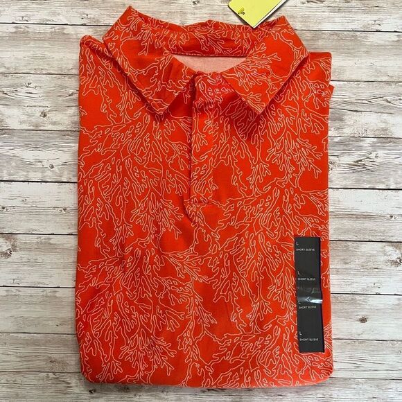 All In Motion Men’s Orange Collared Short Sleeve Polo Shirt Large NWT Target - Picture 12 of 15